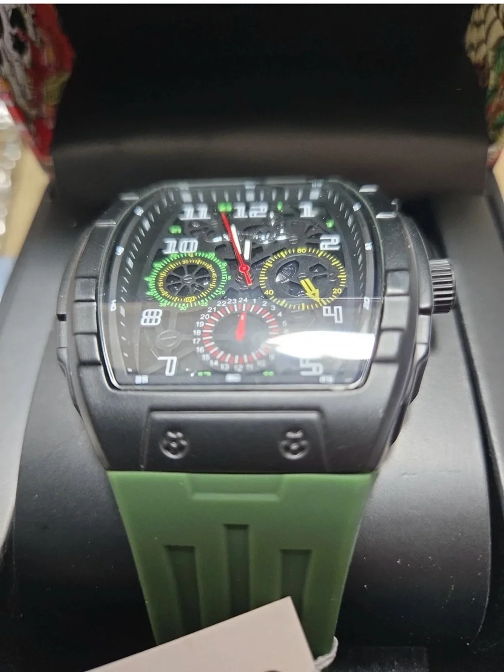 Ed Hardy Men’s Watch W/ Adjustable Green Band (New with Tag)